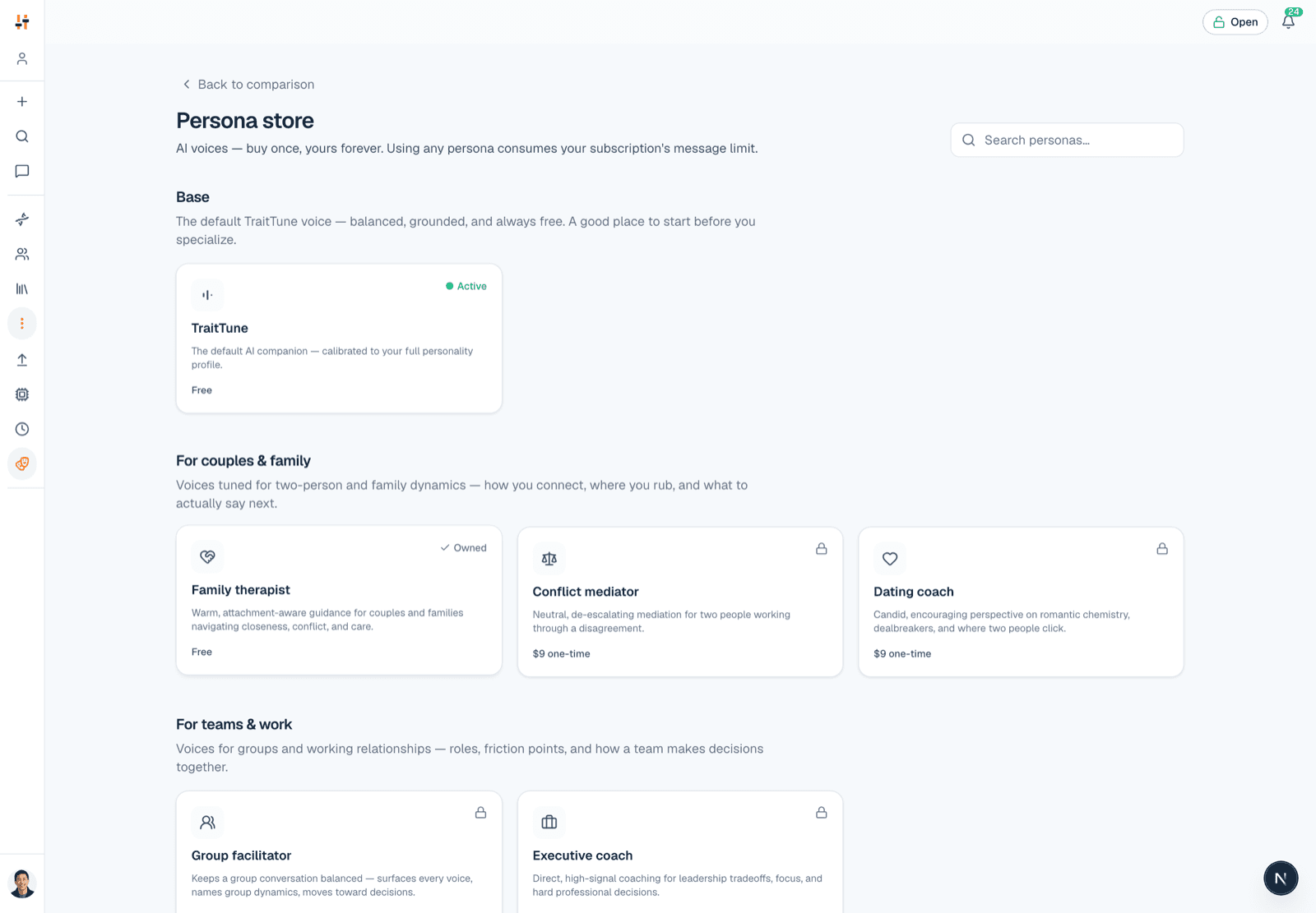 AI Personas — the right voice for the room | TraitTune