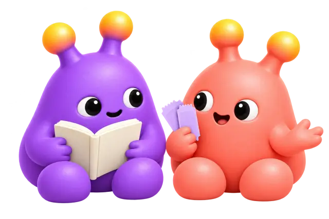 One avatar prefers a quiet book while the other is ready to go out with two tickets.