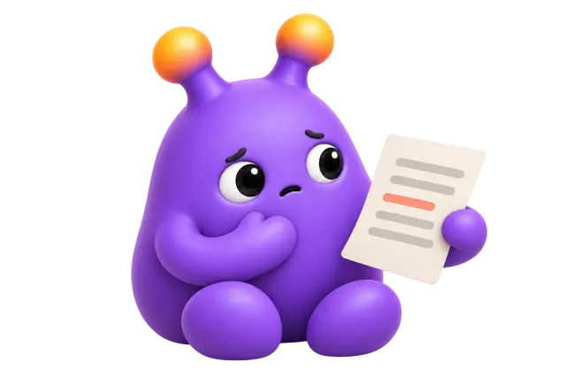 A purple avatar focuses on one highlighted line in a feedback sheet.
